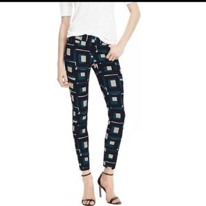 Banana Republic Blue Geo Print Skinny Sloan Pant Size 6